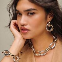 Twice As Bold Statement Link Earrings - Thumbnail 2