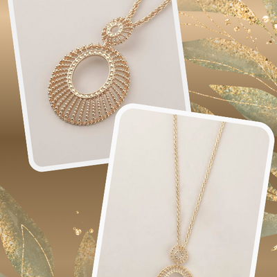 Golden halo filigree long necklace