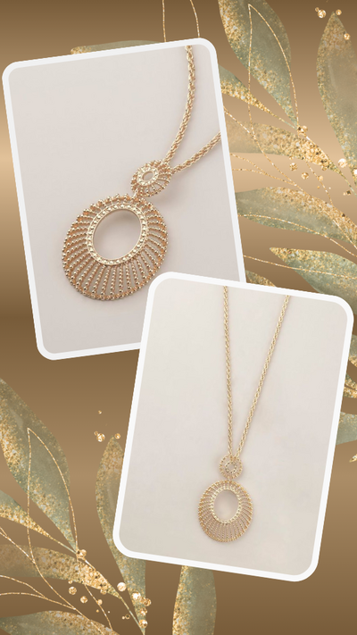 Golden Halo Filigree Long Necklace