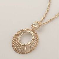 Golden Halo Filigree Long Necklace - Thumbnail 1