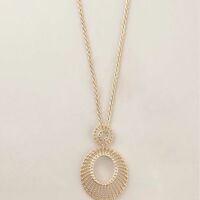 Golden Halo Filigree Long Necklace - Thumbnail 2