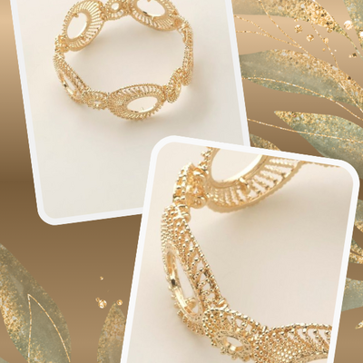 Golden halo filigree stretch bracelet - Thumbnail 1