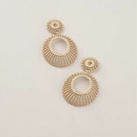 Golden Halo Filigree Drop Earrings - Thumbnail 1