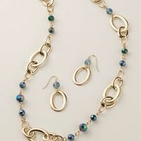 Aurora Chain Link Necklace and Earring Set - Thumbnail 1