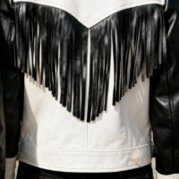 Crafted Leather Classic Designer Women Black White Leather Fashion Jacket Motorcycle - Thumbnail 1