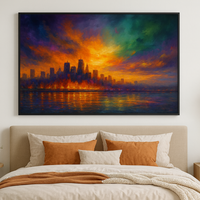 Colorstorm Metropolis Abstract Skyline at Dusk - Thumbnail 3