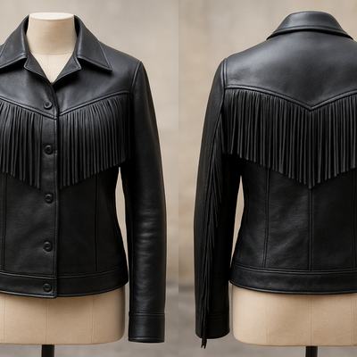 Crafted leather classic designer women black leather fashion jacket motorcycle - Thumbnail 2