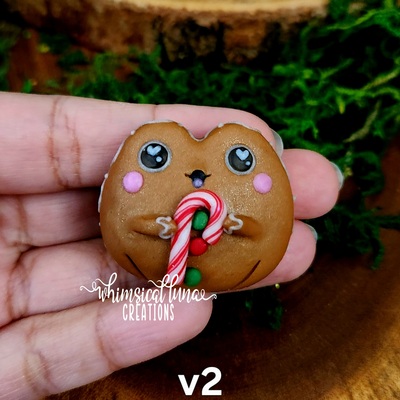 Gingerbread Frog w/candy cane