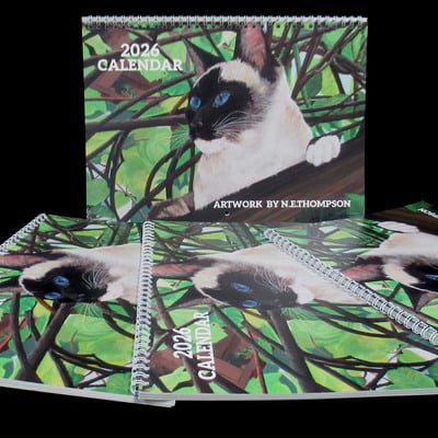  2026 calendar / pet themed 8.5" x 11" wall calendar 