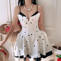 Sexy and sweet polka dot patchwork dress with a high-waisted design - Thumbnail 5