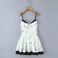 Sexy and sweet polka dot patchwork dress with a high-waisted design - Thumbnail 1