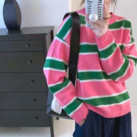 WATERMELON STRIPED KNIT SWEATER - Thumbnail 1