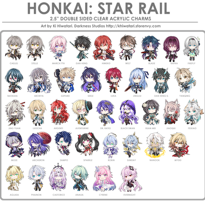 Honkai star rail 2.5" acrylic charms