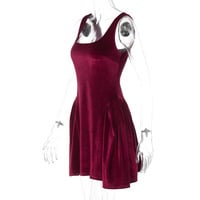 Fashionable velvet sleeveless puff vest dress - Thumbnail 2