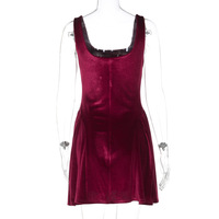Fashionable velvet sleeveless puff vest dress - Thumbnail 4