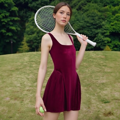 Fashionable velvet sleeveless puff vest dress