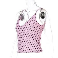 Fashionable polka dot print versatile fitted sexy V-neck camisole - Thumbnail 2