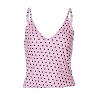 Fashionable polka dot print versatile fitted sexy V-neck camisole - Thumbnail 4