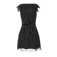 Sexy V-neck patchwork mesh waist-cinching versatile short dress - Thumbnail 2