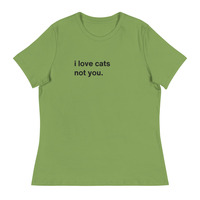 I Love Cats Not You White Funny Quote Bright T-Shirt - Thumbnail 5