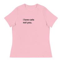 I Love Cats Not You White Funny Quote Bright T-Shirt - Thumbnail 13