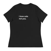 I Love Cats Not You Funny Quote Dark T-Shirt - Thumbnail 3