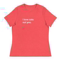 I Love Cats Not You Funny Quote Dark T-Shirt - Thumbnail 7