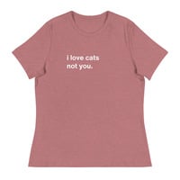 I Love Cats Not You Funny Quote Dark T-Shirt - Thumbnail 9