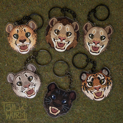 Feline following eye keychains