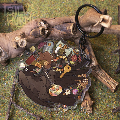 Corvid collector keychain