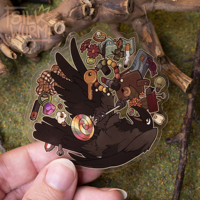 Corvid collector clear sticker