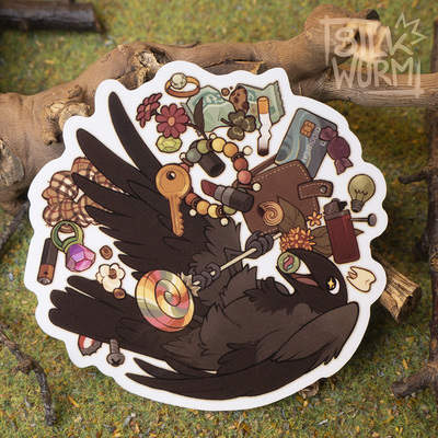 Corvid collector clear sticker