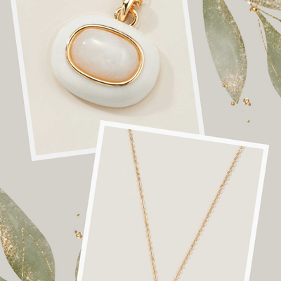 White quartz enamel necklace - final sale - Thumbnail 1