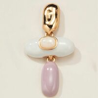 White Quartz Enamel Earrings - CLEARANCE - Thumbnail 2