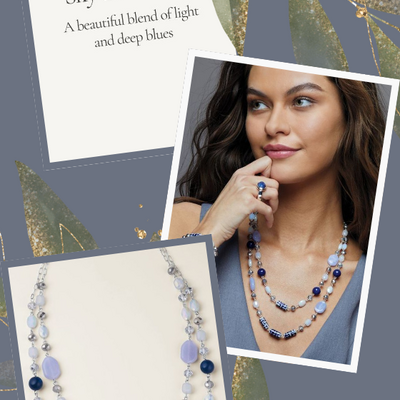 Azure meadow layered necklace - final sale - Thumbnail 1