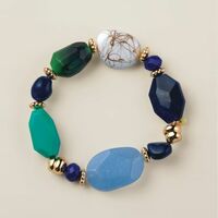 Blue Modern Mosaic Bracelet - FINAL SALE - Thumbnail 1