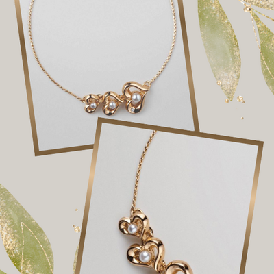 Pearly heart trio pull-cord bracelet - final sale - Thumbnail 4