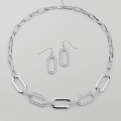 Pavé link necklace & earring set - final sale