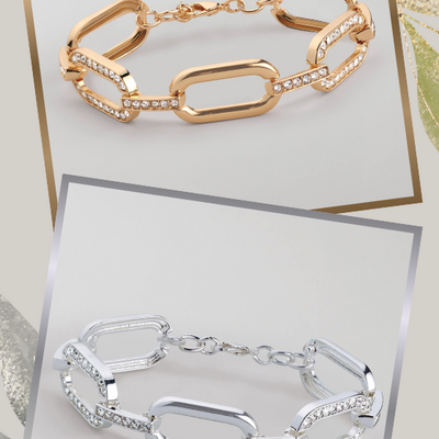 Pave link statement bracelet - final sale - Thumbnail 1