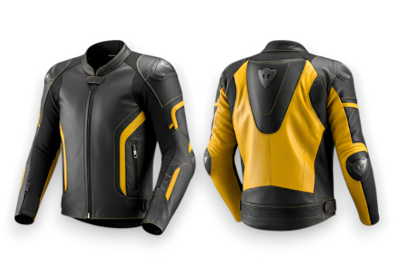 Crafted Leather Design Black Yellow Racing Biker Motorcycle Jacket