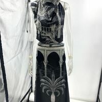 Casual printed satin top and skirt two-piece set - Thumbnail 3