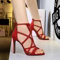 Women's high heels stiletto suede sexy high heels - Thumbnail 7