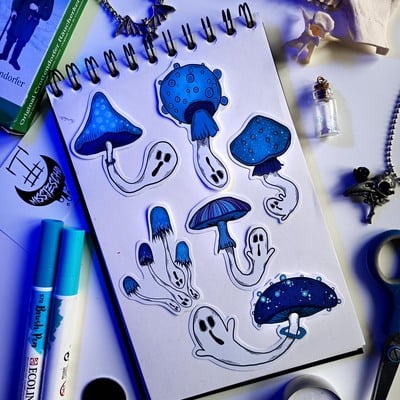 Wintershroom sticker set (6 pieces)