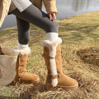 Retro Warm Knee-high Snow Boots - Thumbnail 3