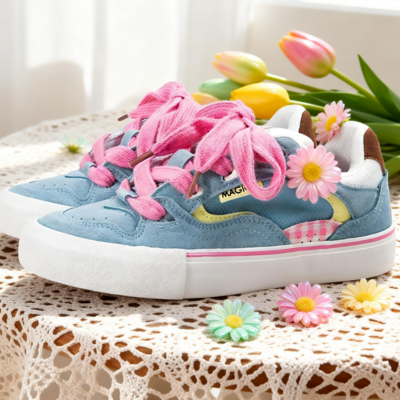 Pastel blue skater shoes