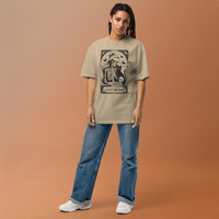 Cat Mom Funny Skull Tarot Card Oversized faded t-shirt - Thumbnail 1