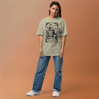 Cat Mom Funny Skull Tarot Card Oversized faded t-shirt - Thumbnail 2