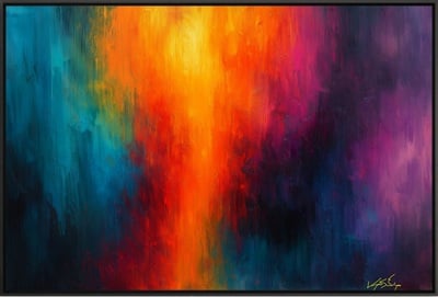 Chromatic Surge - Fiery Orange Meets Midnight Blue