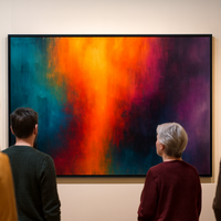 Chromatic Surge - Fiery Orange Meets Midnight Blue - Thumbnail 1