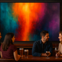 Chromatic Surge - Fiery Orange Meets Midnight Blue - Thumbnail 2